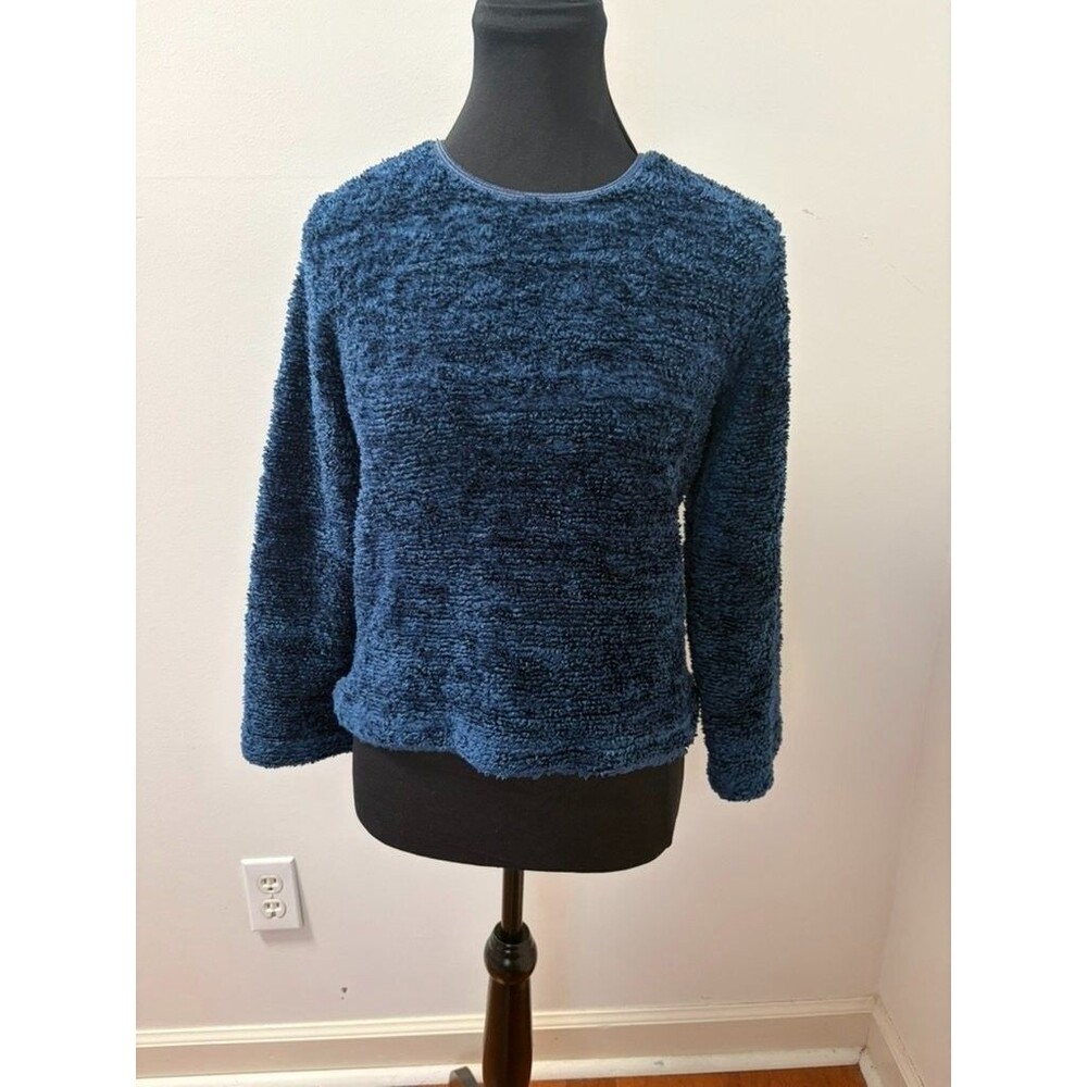 Arizona Jean Co. Women's Sweater L Blue Eyelash Knit Texture Large